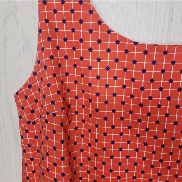 Joe Fresh orange window pane pattern shift dress SZ MEDIUM - Picture 2 of 4